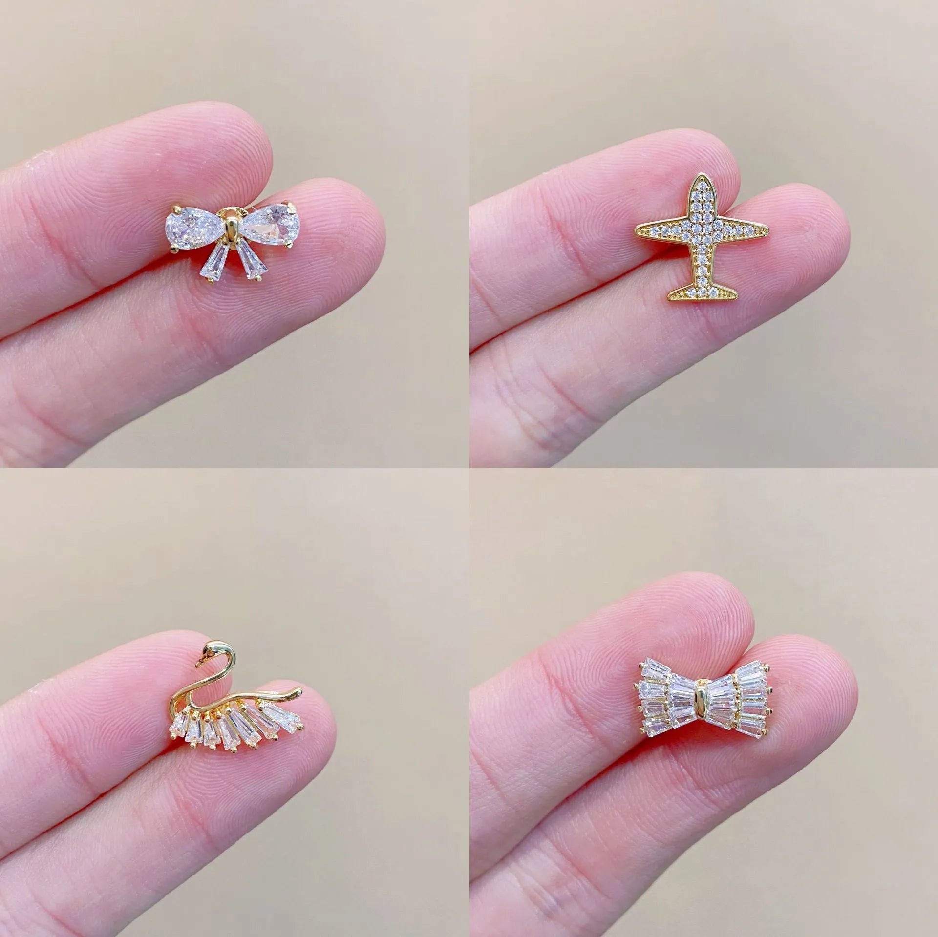 Japanese cute geometric copper brooch pin for women's clothing decoration