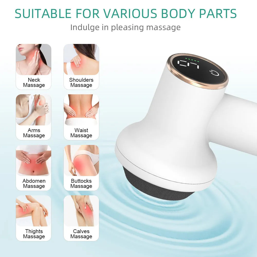 White mini portable wireless charging massage gun with brushed motor and ABS body
