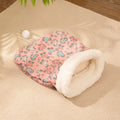 Flannel pet sleeping bag nest measuring 50x40 cm with rabbit, Trojan or stripe patterns