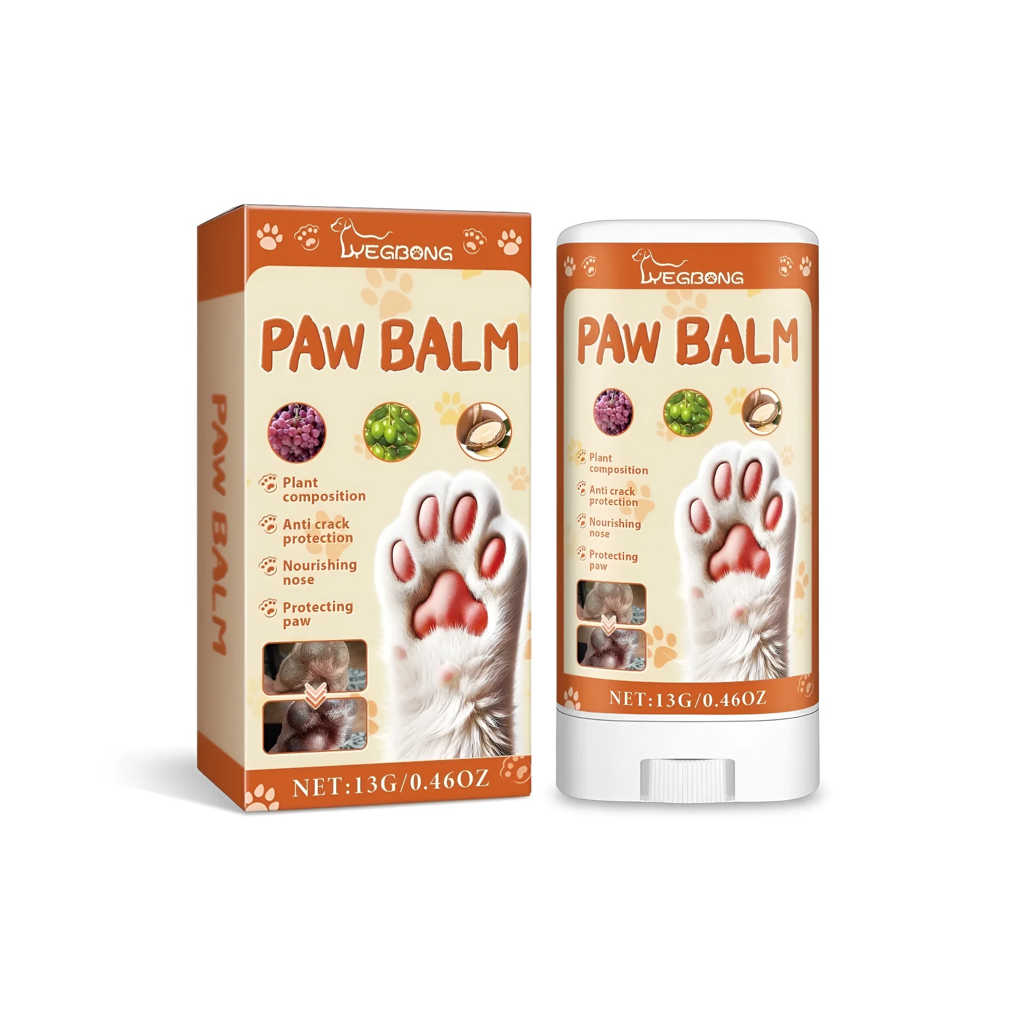 13g pet anti cracking and paw protection cream tube for dogs and cats