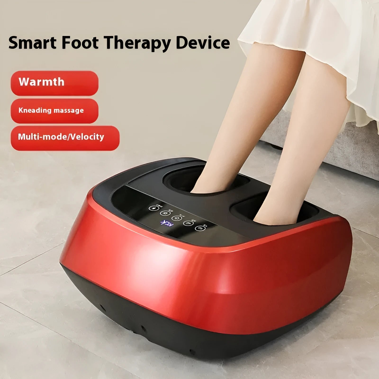 Flip automatic smart foot sole massager in red, black, or white colours with infrared function.