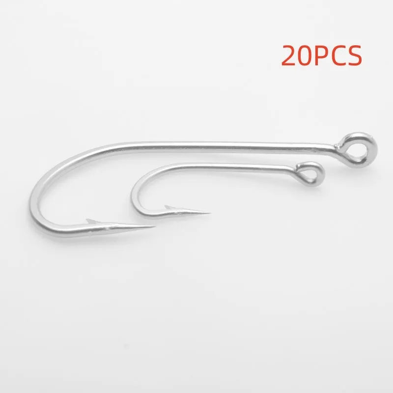 Multi-specification alloy sea fishing hooks for boat fishing in 10 or 20 piece packs