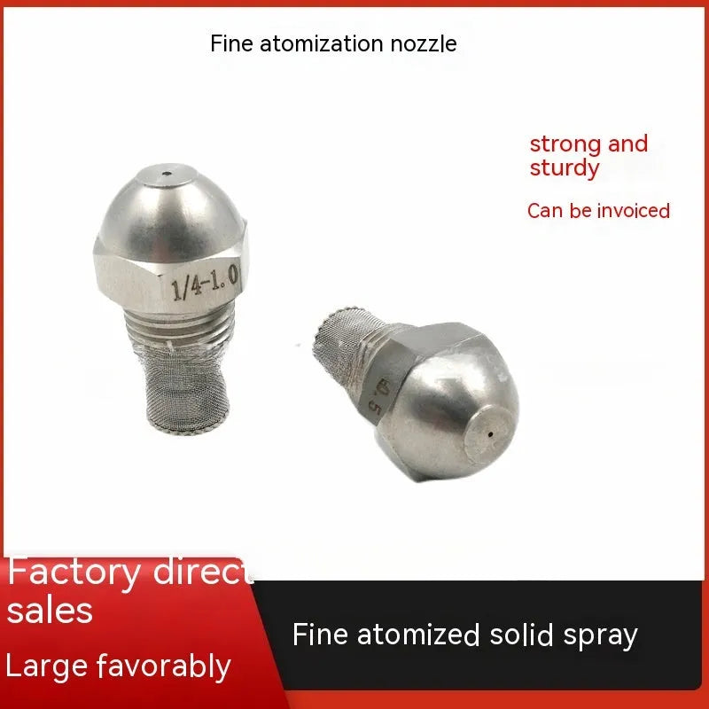 304 stainless steel two-point atomising nozzle with external thread and ten aperture size options