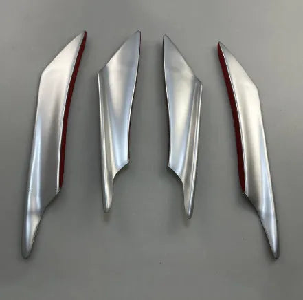 Set of four carbon fibre pattern bumper blades for automotive bumper modification