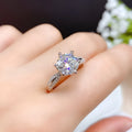 Full diamond zircon open ring for women sterling silver 925 plated silver tone adjustable fit sparkly