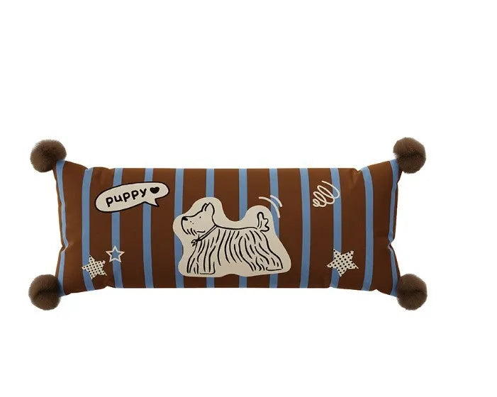 Cartoon anime print sofa cushion pillow in blue, brown, or white with cute animal designs