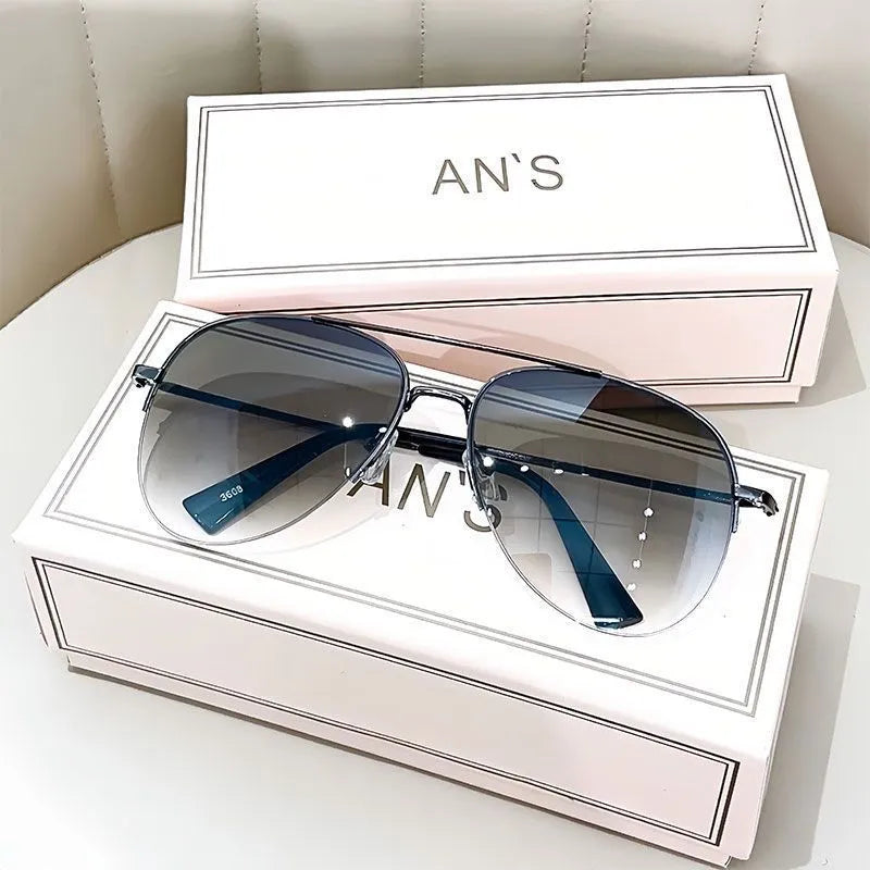 Metal frame aviator sunglasses with resin lenses in multiple colour options for driving and riding