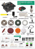 Lithium-ion micro desktop saw handheld tool with metal construction and accessories