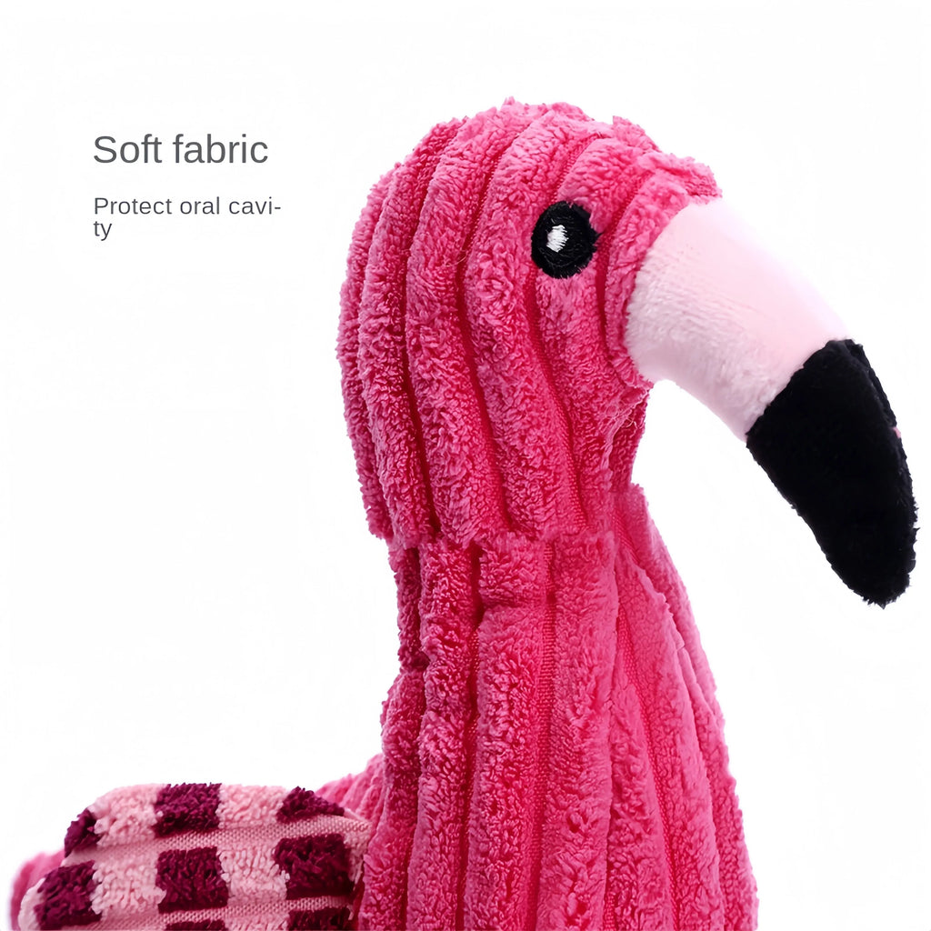 Pink corduroy animal shape squeaky plush dog toy for small and large dogs