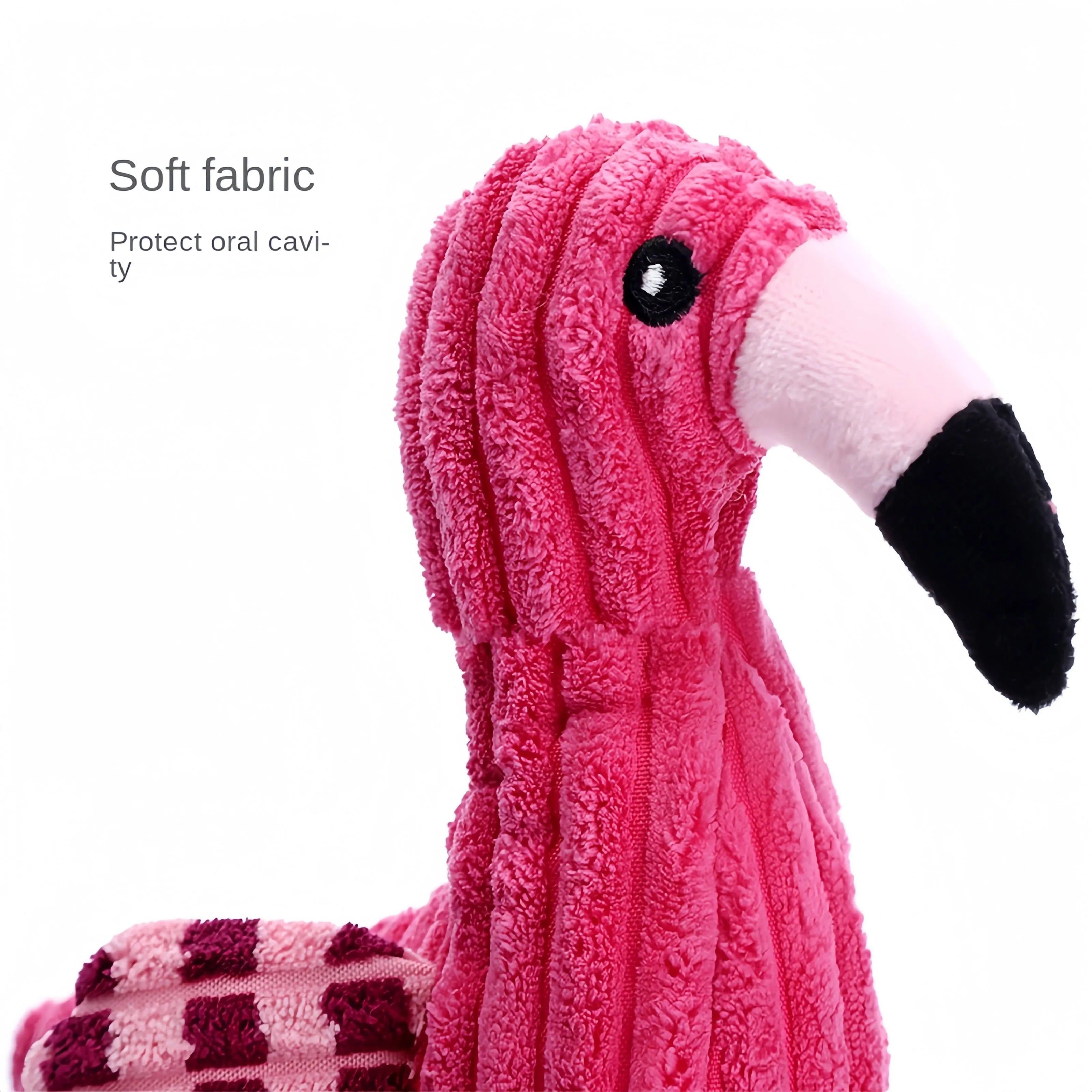 Pink corduroy animal shape squeaky plush dog toy for small and large dogs