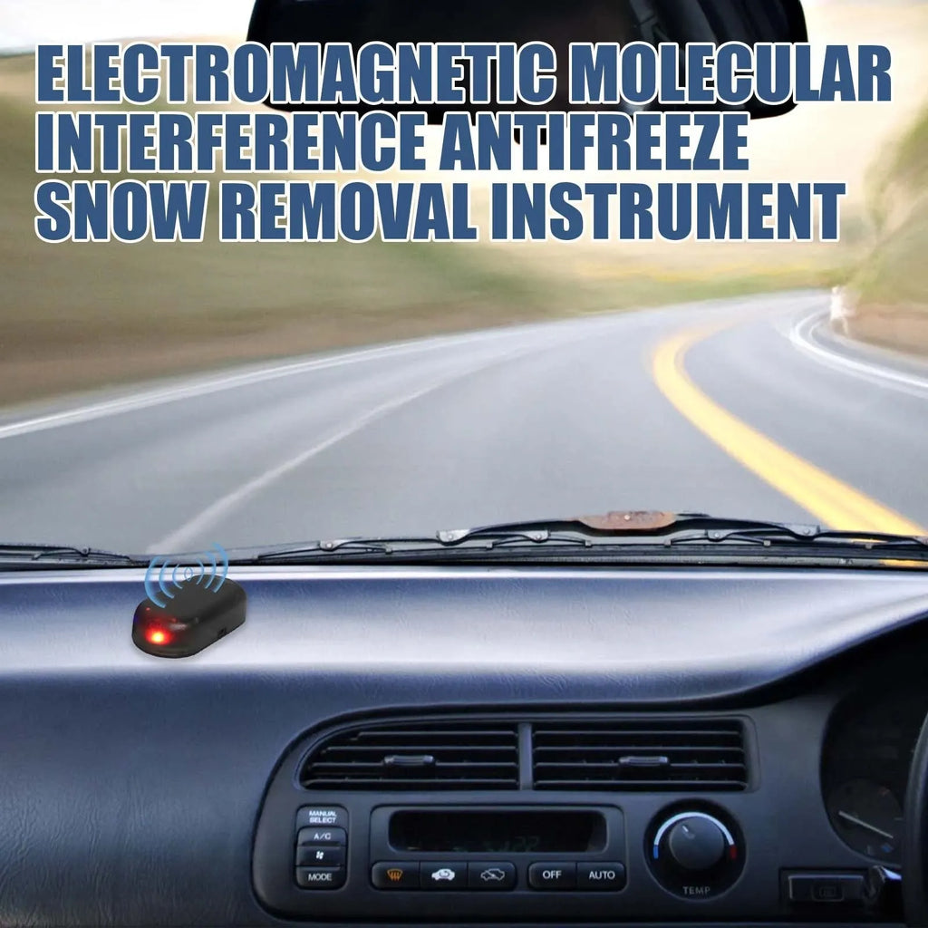 Compact black plastic car windscreen de-icer tool for melting snow and ice