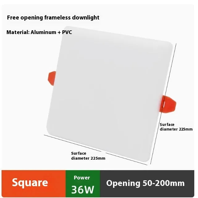 Ultra-thin aluminium LED panel light fitting in Circle and Square shape options