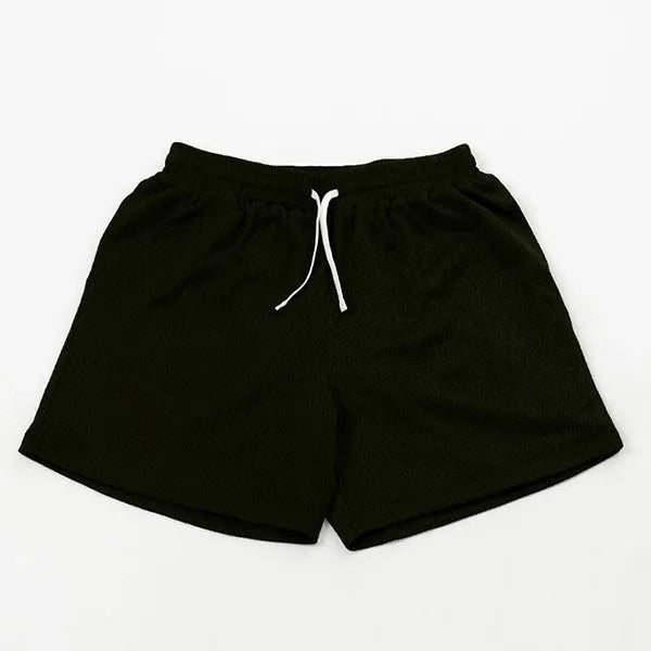 Men's mesh quick-drying shorts in solid colours for running and fitness.
