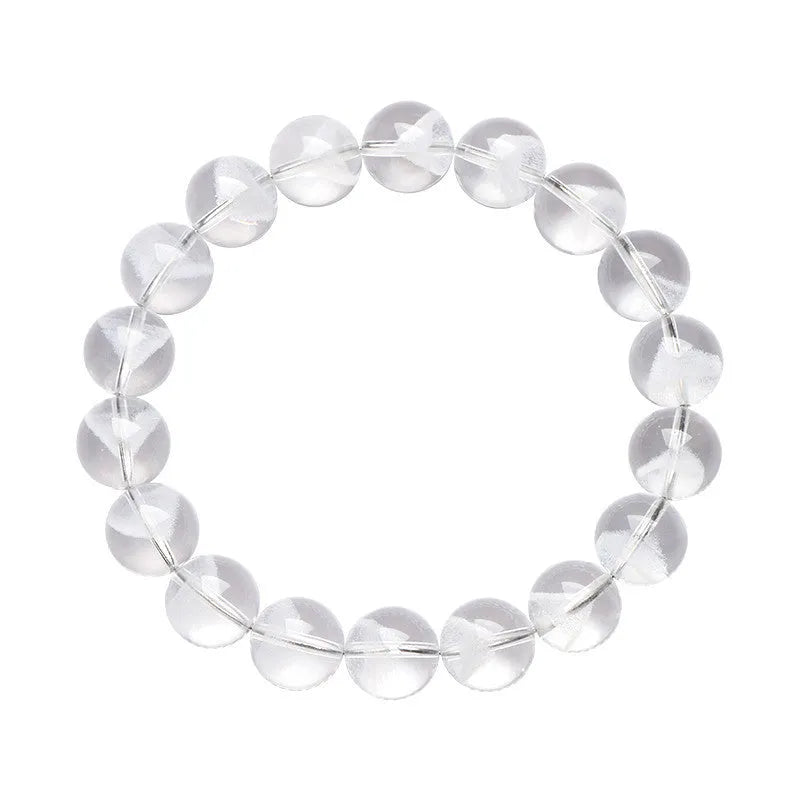 Women's white crystal pyramid bracelet with Ruyi design elements showing pyramid shapes and adjustable sizing