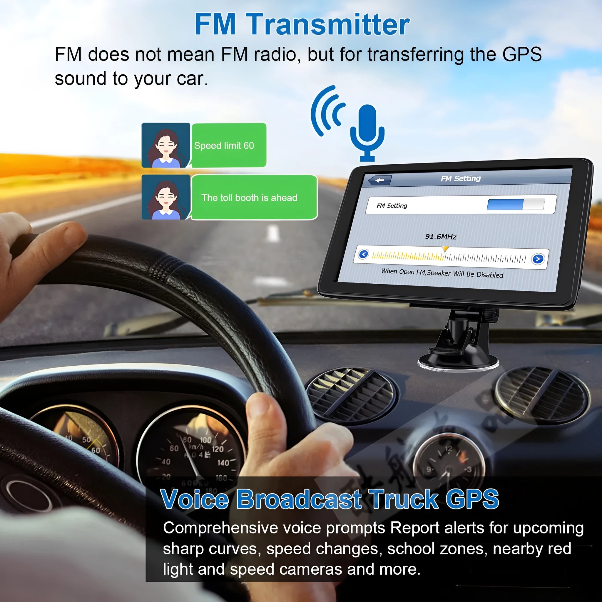 Portable 7 inch car GPS navigation device with touch screen and mounting bracket
