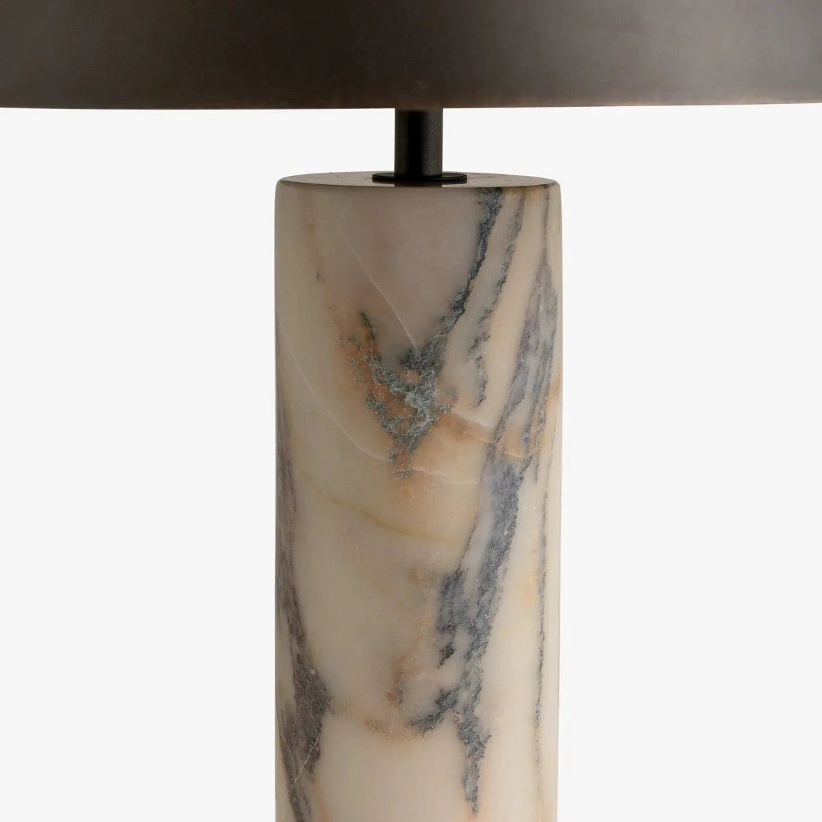 Black marble modern table lamp with simple design for home decoration