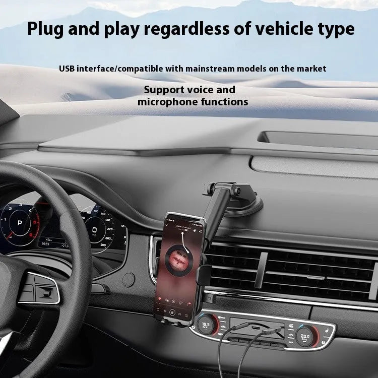 NAI USB car Bluetooth audio receiver with zinc alloy USB connector and copper 3.5mm AUX plug