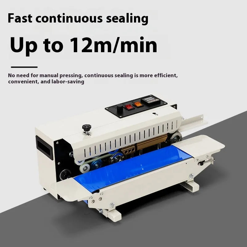 Mini portable manual sealing machine with date print function and steel construction
