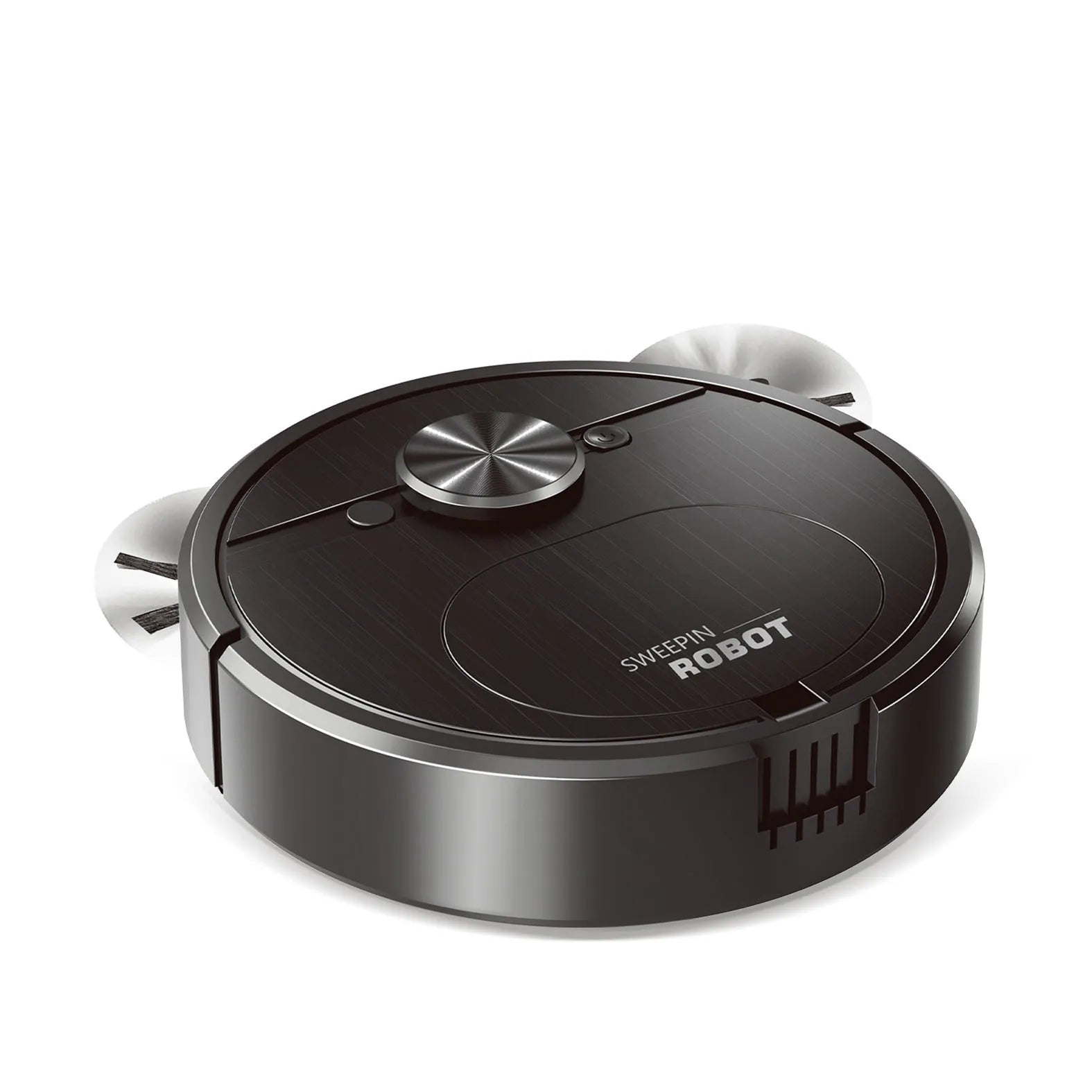 Three-in-one USB charging automatic home intelligence cleaner robot in white with suction sweeping mopping