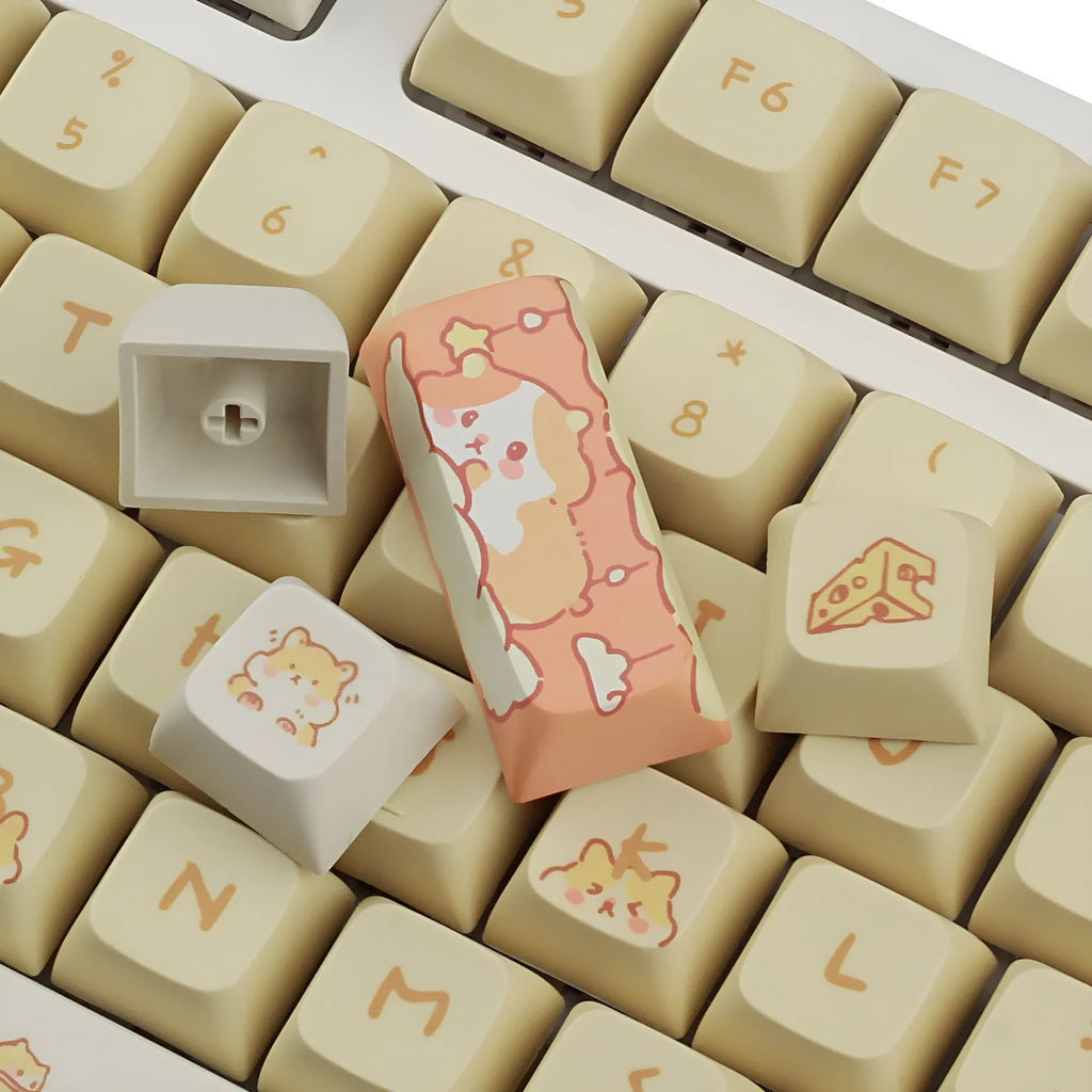 XDA profile mechanical keyboard keycaps in custard colours for 68 75 98 100 key layouts