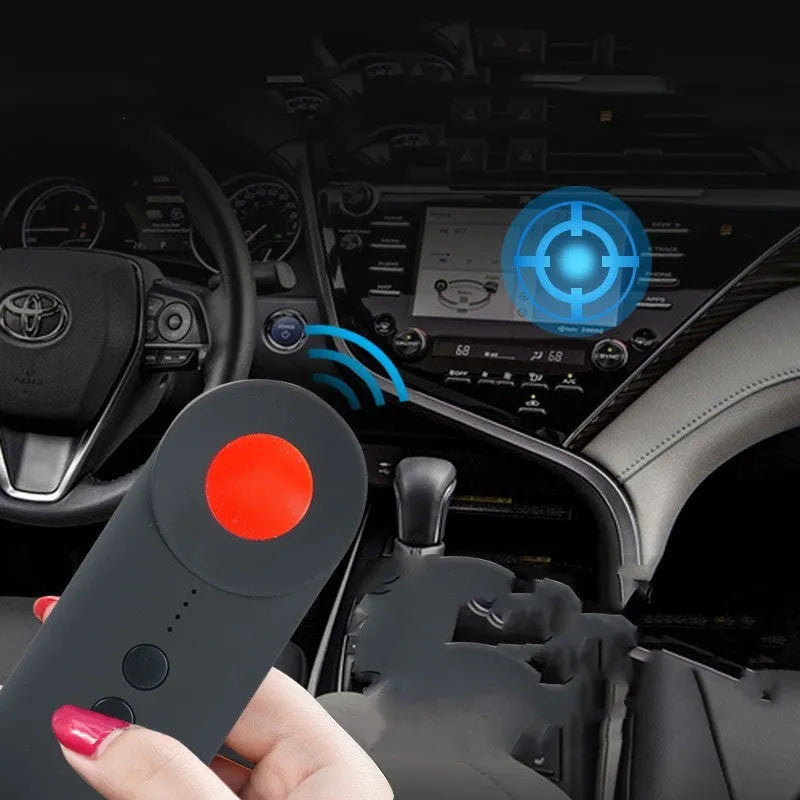Black GPS signal detector with Micro USB port measuring 93.8mm long for anti-theft surveillance