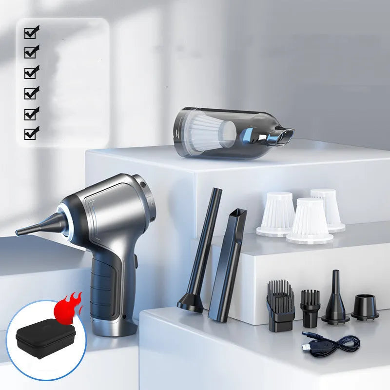 Handheld car vacuum cleaner with brushless motor and EVA storage bag
