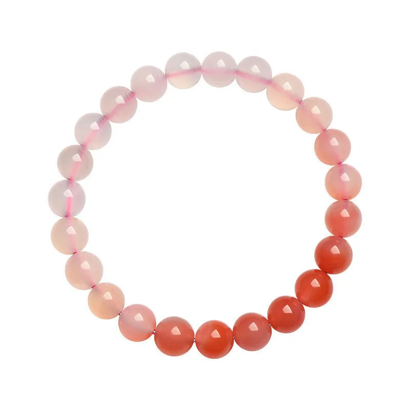 Yanyuan agate bracelet with gradient colour beads in a geometric single circle design.