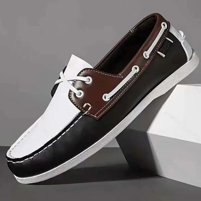 Men's breathable casual shoe with artificial PU upper and flat heel, shown in a solid colour.
