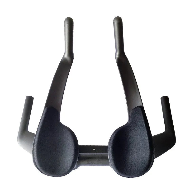 Carbon fibre bicycle handlebar in black matte finish, shown with 10 and 15-degree angle options.