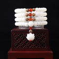 White Jade Bodhi Beads Long Bracelet with 6x8mm beads in multiple style options.