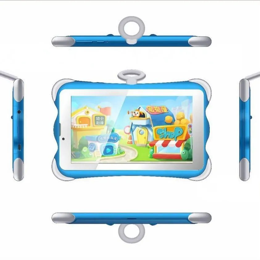 7-inch children's learning tablet in bright cartoon colours with protective stand and 3G calling capability
