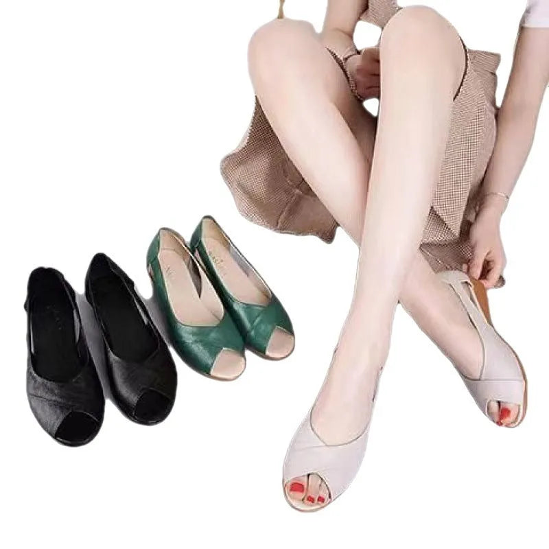 Women's casual sandals with peep toe design and adjustable ankle buckle in various colours