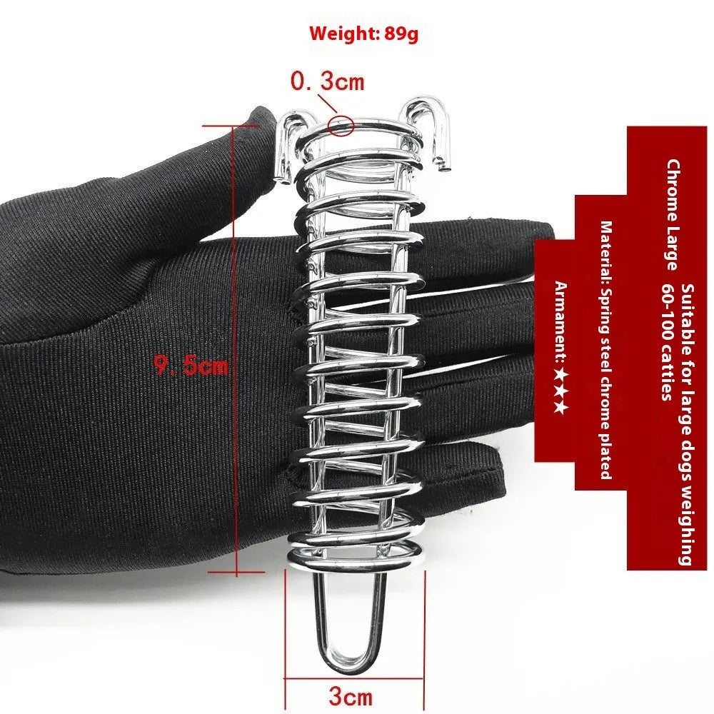 Dog hand holding rope chain with stainless steel compression spring for dogs 30-60 kg