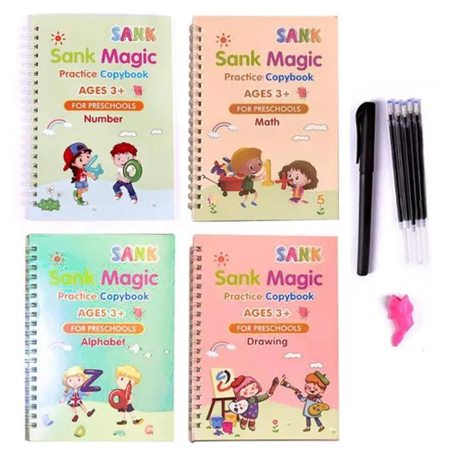 Magic Stylus Clean handwriting copybook set with pen and refills in four colour options.