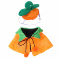 Double-sided plush Halloween cloak for dog or cat in pumpkin theme