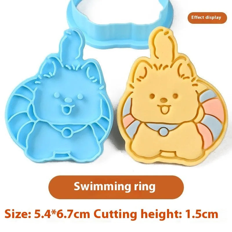 Cartoon biscuit mould for creating three dimensional pet puppy shaped biscuits and soft sweets
