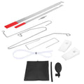 9-piece automotive maintenance tool set with air pump wedge, plastic wedges, and metal crowbar tools