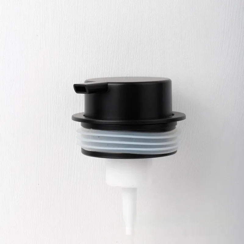 ABS plastic facial cleanser foam pump dispenser with large pump head in metallic finish
