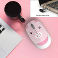 A compact wireless USB mouse for laptops shown in a blue rabbit character design.
