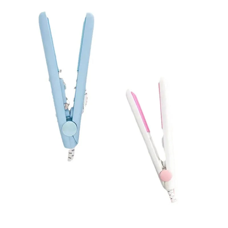 Mini hairdressing splint straightening clip for bangs hair perm with storage box in blue pink purple white yellow colours