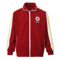 Men's contrast colour cardigan stand collar coat in gray with long sleeves and colour block design