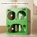 Double layer cat scratching board and bed with removable cushion in owl design style