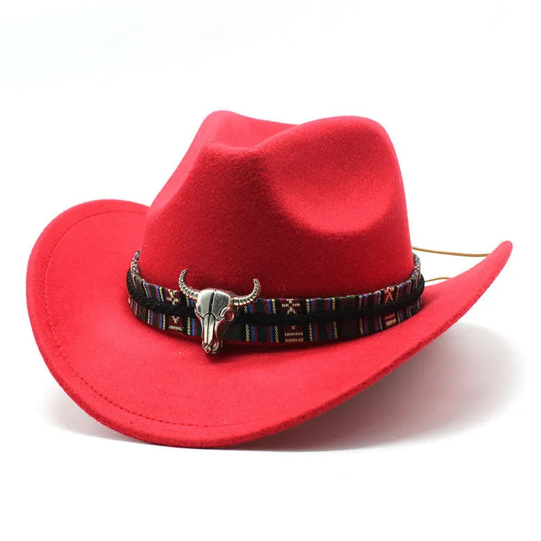 Wool blend Western cowboy hat with wide brim and bell crown in multiple colour options.