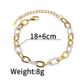 Women's stainless steel bracelet with double-layered resin heart design