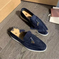 Unisex European slip-on loafers in multiple colours with rubber sole and steel toe cap
