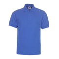 Man wearing a solid colour short sleeve polo shirt with a lapel collar in a loose fit.