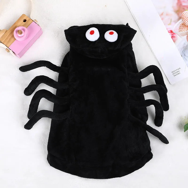 Halloween spider pattern dog costume in polyester material