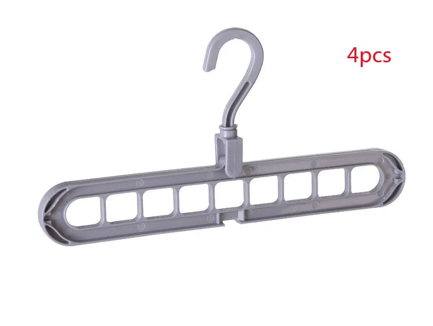 Plastic clothes hanger with rotating hook in pink colour, showing 33cm length dimension