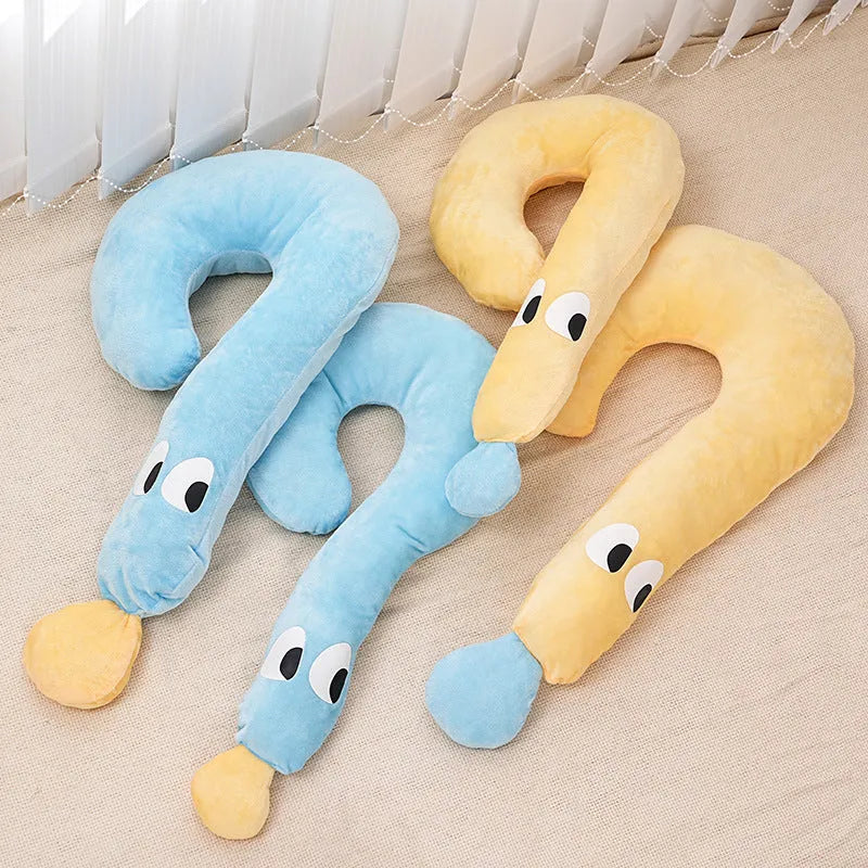 Blue plush crescent moon pet pillow in small size 29x48cm for dogs and cats