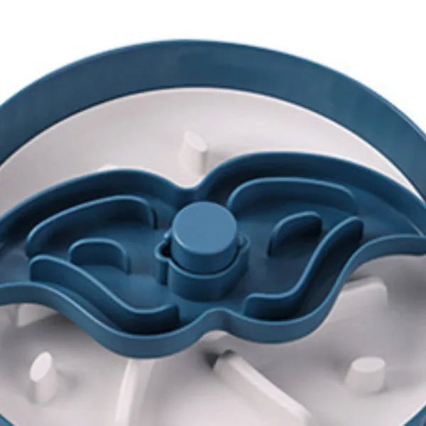 Pet food basin with rotating game board and anti-choke silicone pad in various colours with slow food mat patterns